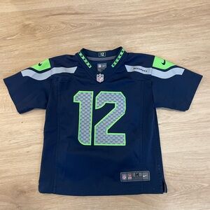 Nike 12th Man Fan SEATTLE SEAHAWKS Youth NFL Football JERSEY Medium 5/6
